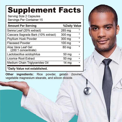 Gut and Colon Cleanse & Detox for Weight Loss-15 Day Quick Cleanser - Capsules Supplement to Flush Toxins&Boost Energy for Adult