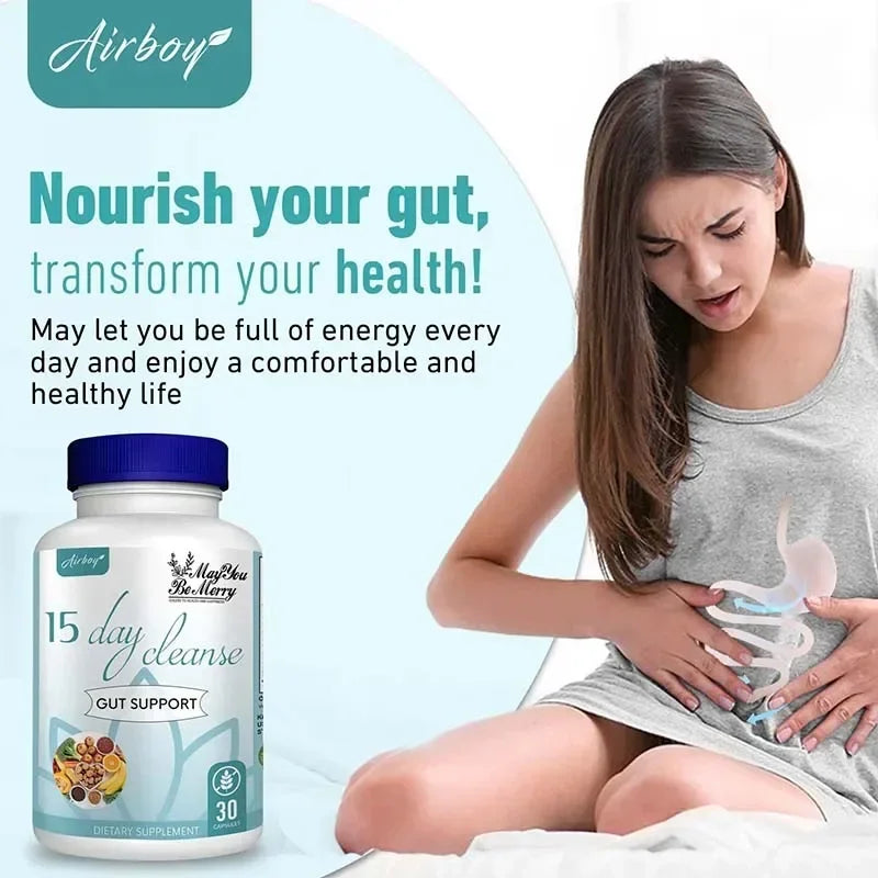 Gut and Colon Cleanse & Detox for Weight Loss-15 Day Quick Cleanser - Capsules Supplement to Flush Toxins&Boost Energy for Adult